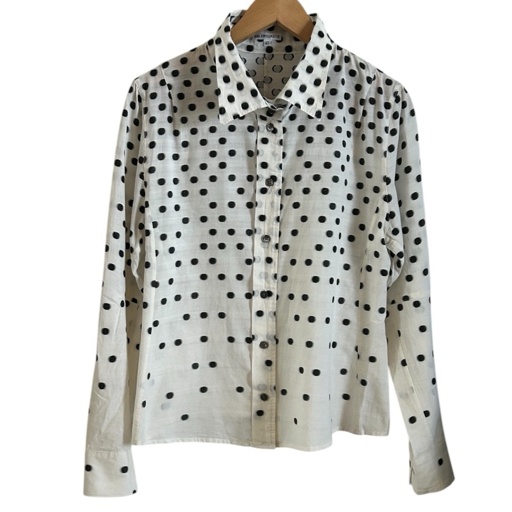 Ann Demeulemeester Cotton Long Sleeve Polka Dot Buttonup Shirt Sz 40/US 8